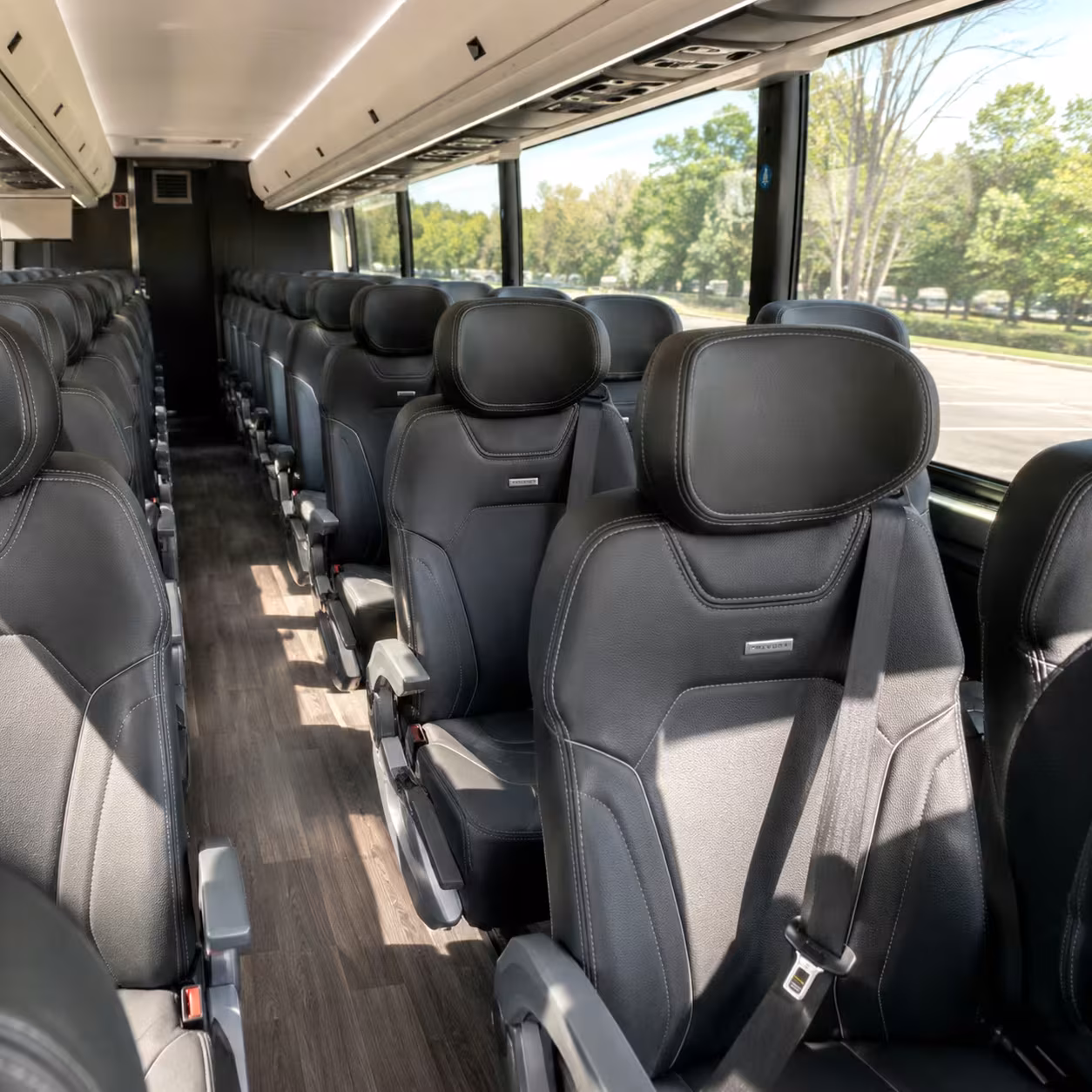 56 passenger charter bus inside